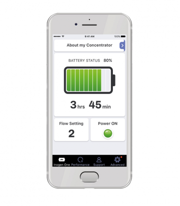 Concentratore d'ossigeno Inogen G5 app per smartphone