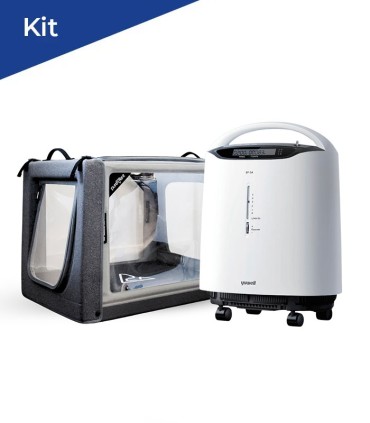 Kit Gabbia PureVent Pawprint con concentratore Yuwell 8F-5A